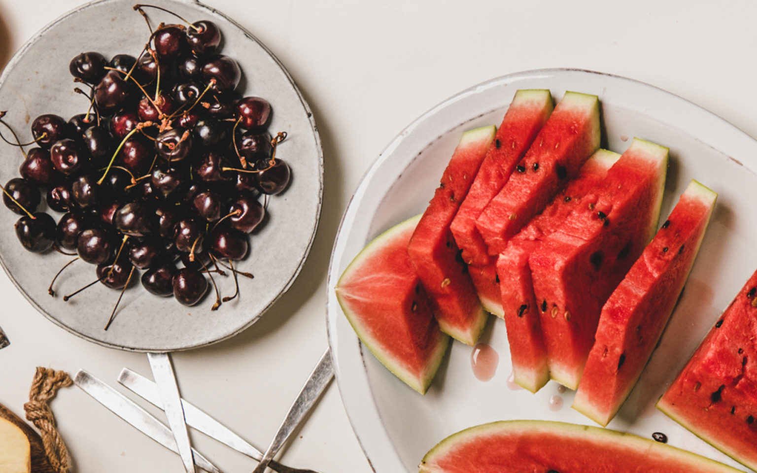 Picking Perfect Fruit Watermelons & Cherries Movita Juice Bar